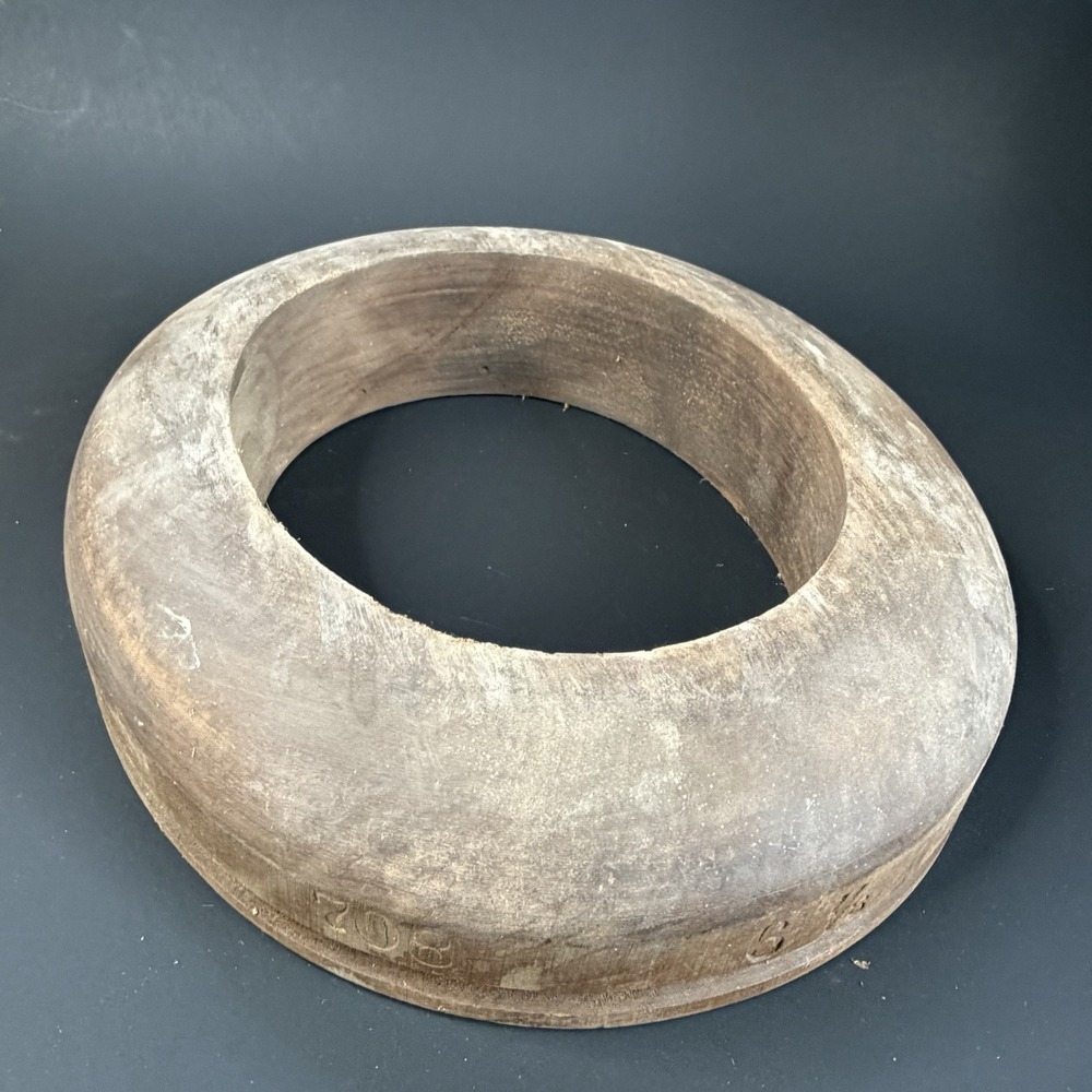 Antique Unmarked Wood Hat Block Millinery Hatters Brim Mold Form 6 7/8 708